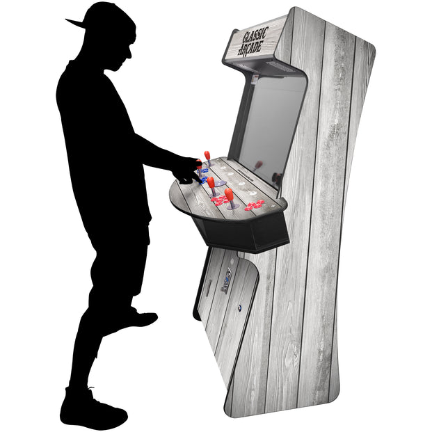Gray Wood Grain 4P Slim Stand Up Arcade Machine