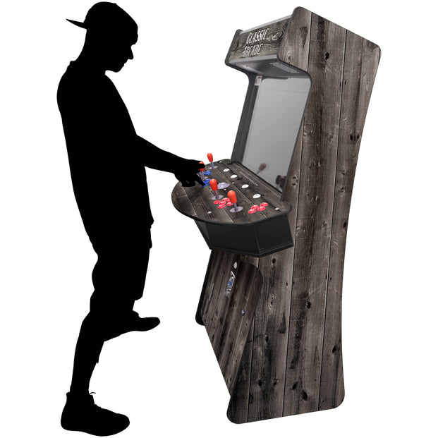 Dark Gray Wood Grain 4P Slim Stand Up Arcade Machine