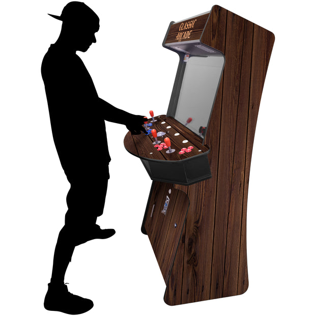 Dark Walnut Wood Grain 4P Slim Stand Up Arcade Machine