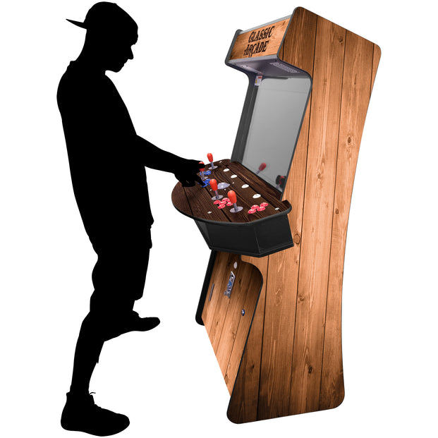 Dark Walnut Wood Grain 4P Slim Stand Up Arcade Machine