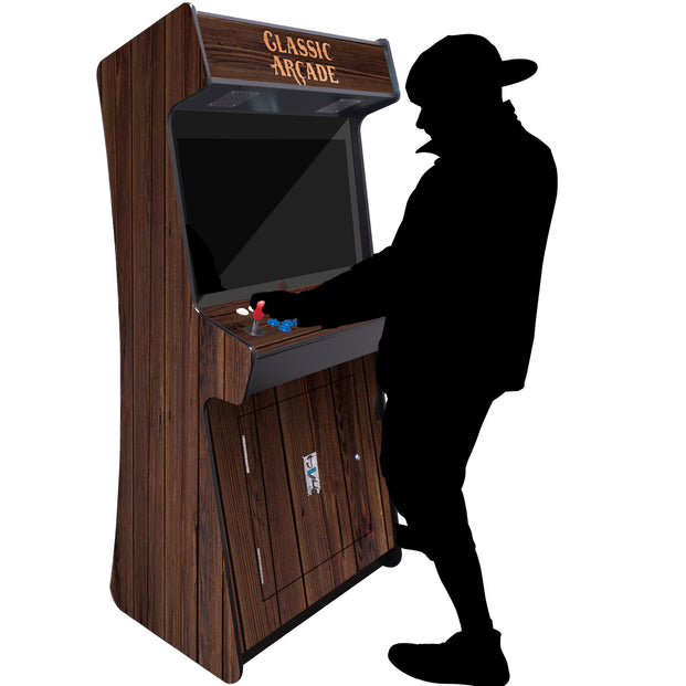 Dark Walnut Wood Grain 2P Slim Stand Up Arcade Machine