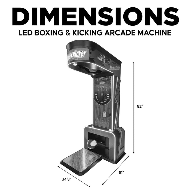 Boxing Kicking Arcade Machine with Neon Lights Dimension Image