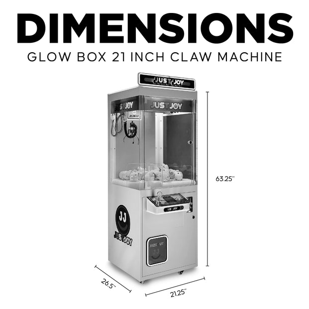 Dimensions Glow box 21 inch Claw Machine