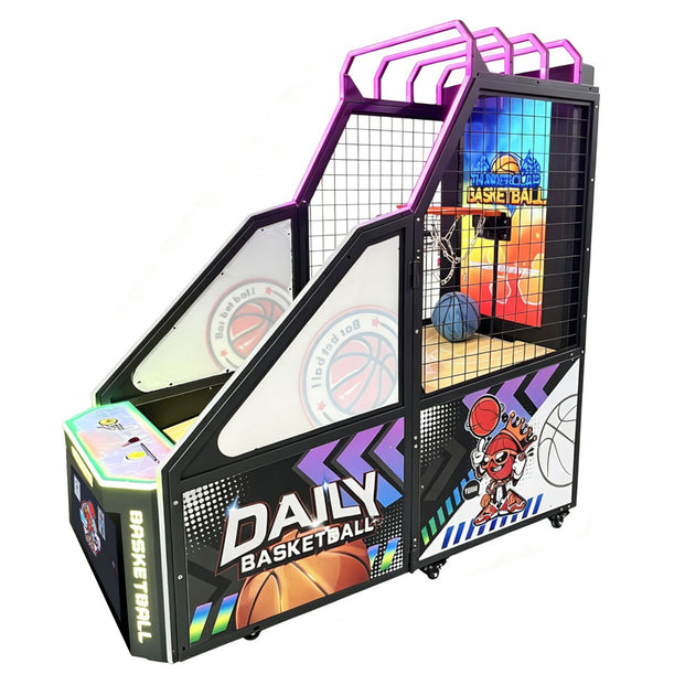Daily Basketball Kid-Friendly Basketball Shooting Arcade with Neon Lights, Basketball Shoot Out, Creative Arcades
