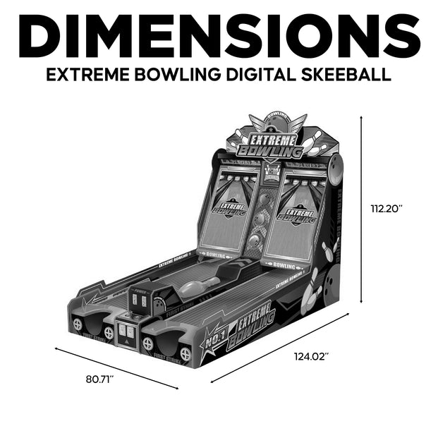 Extreme Bowling – Turbo Strike Digital Skeeball 2-Player Machine with LED Lights, Skeeball, Creative Arcades