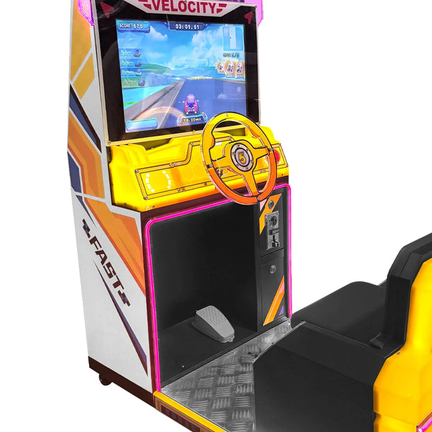 Lucky Nine Fast Cars™ Mini Kid Friendly Sit Down Racing Arcade Machine, Racing Simulators, Creative Arcades