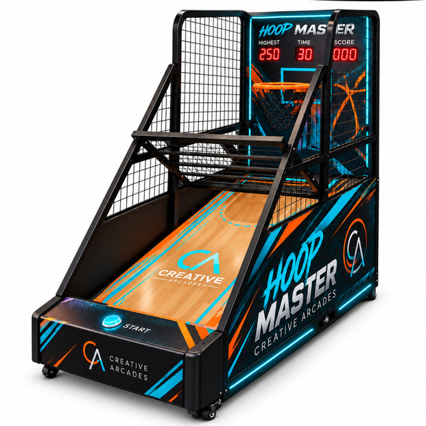 Hoop Master™ Kid-Friendly Basketball Arcade w/ Moving Rim, Basketball Shoot Out, Creative Arcades