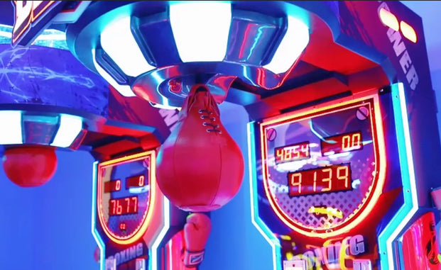 MMA Fight Boxer Extreme™ - Heavy Hit Arena with Power Up Light Package | Boxing Arcade Machine with Neon Lights, Boxing, Creative Arcades