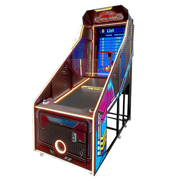 Super Hoopsâ„¢ Basketball Arcade with Digital Back Board and Neon Lights, Basketball Shoot Out, Creative Arcades