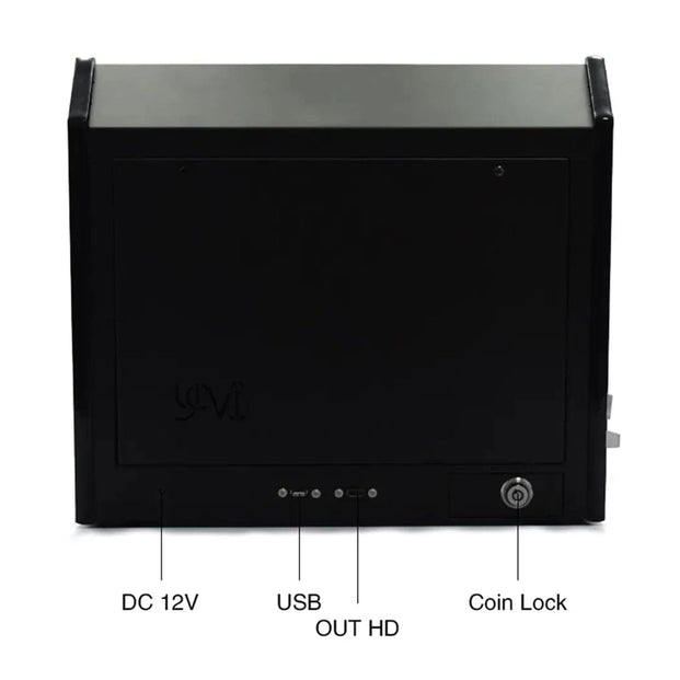 Black electronic device with ports