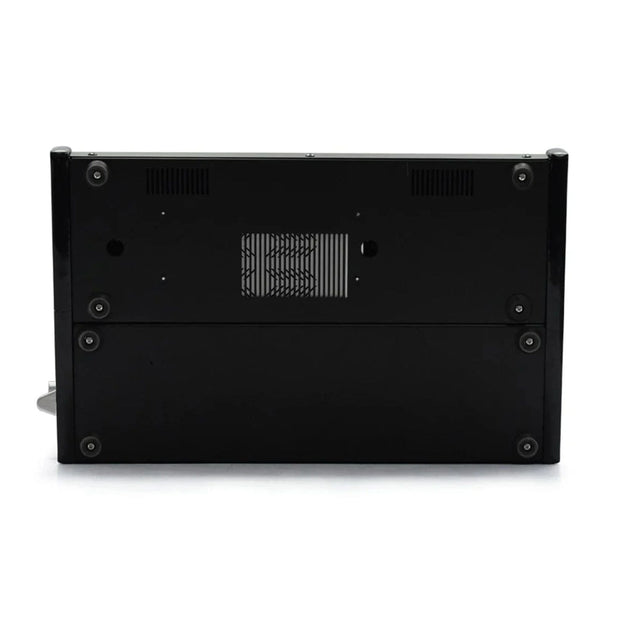 underside of a black electronic device