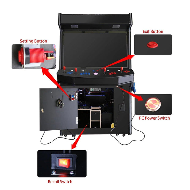 Diagram Of An Arcade Machine's Internal Features
