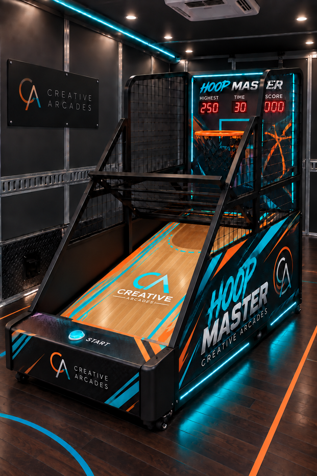 Hoop Master™ Kid-Friendly Basketball Arcade w/ Moving Rim, Basketball Shoot Out, Creative Arcades