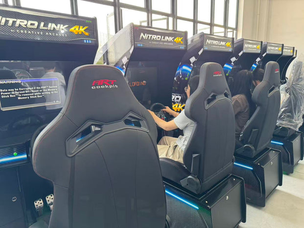 NEW Nitro Link 4K Racing Simulator Arcade Machine with Neon Cabinet Lights, Racing Simulators, Creative Arcades