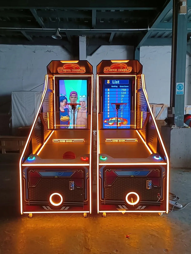Super Hoops™ Basketball Arcade with Digital Back Board and Neon Lights, Basketball Shoot Out, Creative Arcades