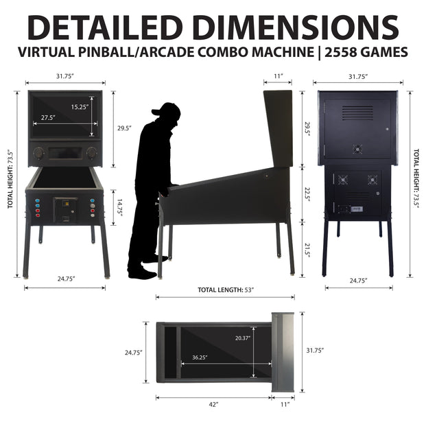 Detailed Dimensions For A Virtual Pinball/arcade Combo Machine