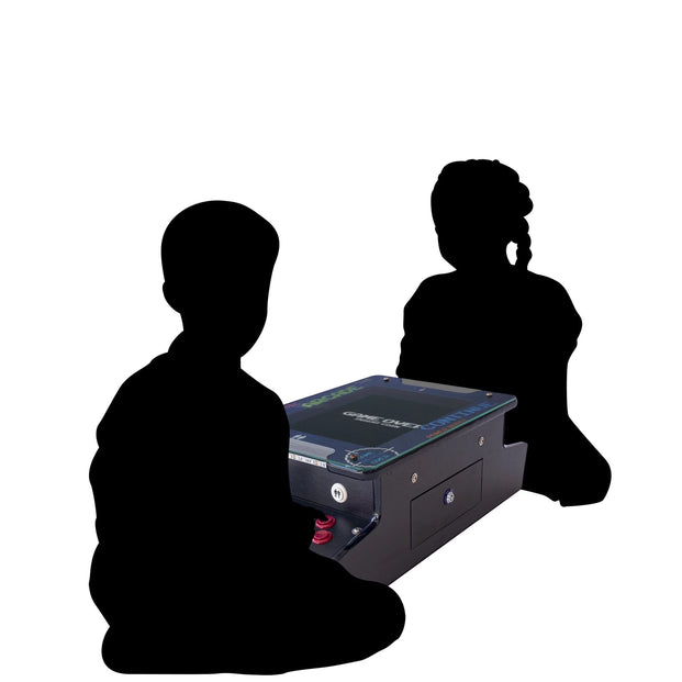 Silhouette Of Two Children Playing Creative Arcades Tabletop