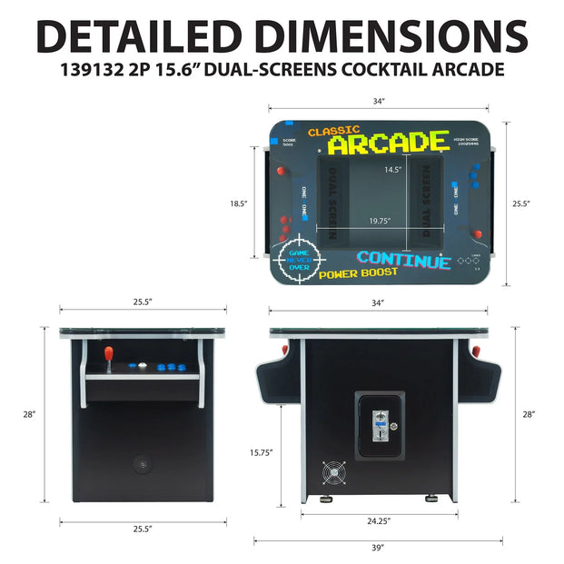 Dimensions For A "classic Arcade" Cocktail Table
