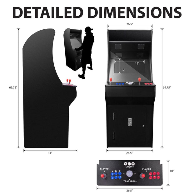 Detailed Dimensions Classic Golf Arcade Game Machine