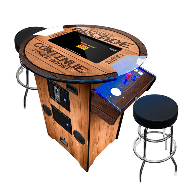 Light Pine Woodgrain Tall Pub Cocktail Arcade Machine