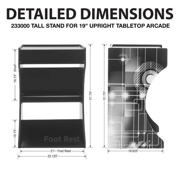 Dimensions For 19" Tabletop Arcade Stand