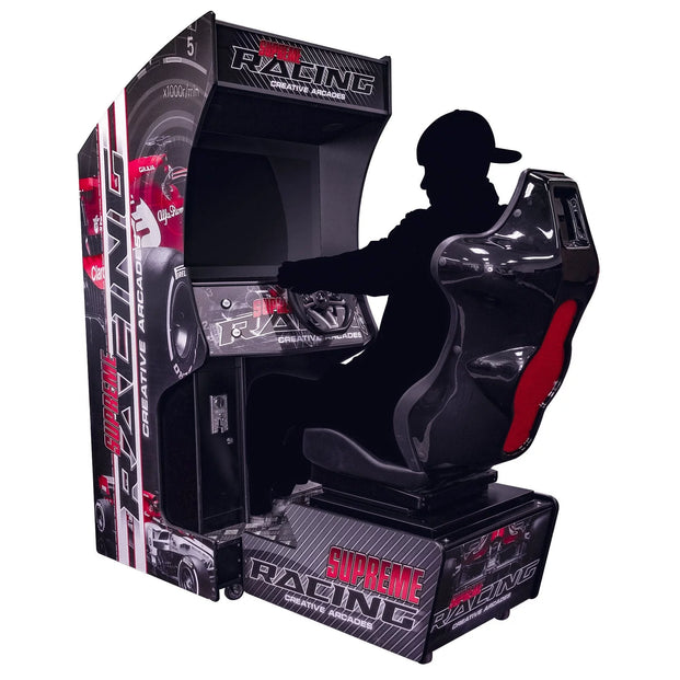 Supreme Racing Creative Arcades Machine With A Person In Silhouette