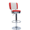 Adjustable Bar Stool with Backrest - red