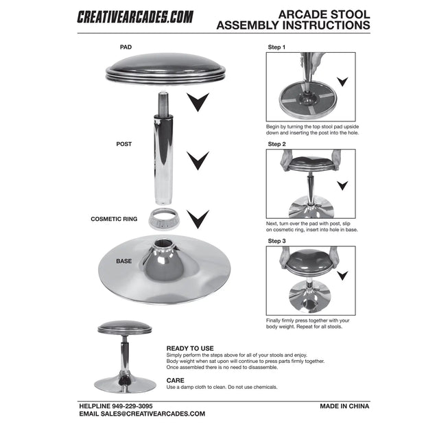 Arcade Stool Assembly Instructions