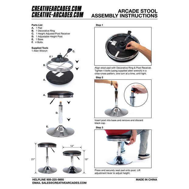 Arcade Stool Assembly Instructions