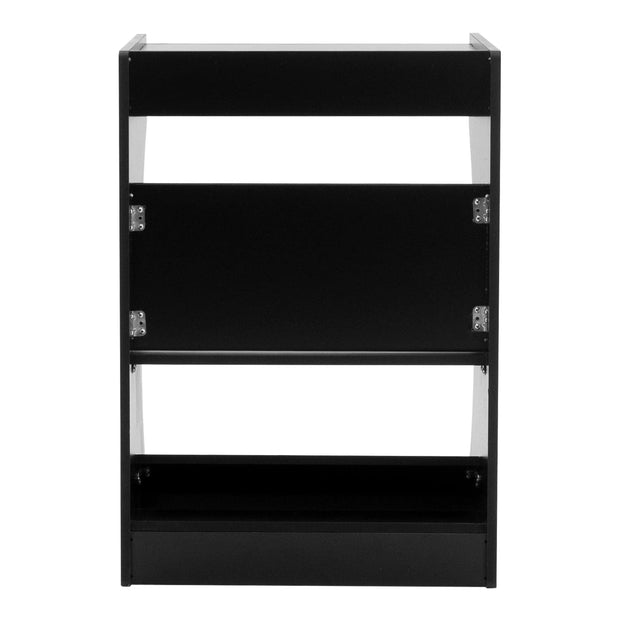 Black Three-tiered Cabinet With Metal Hinges