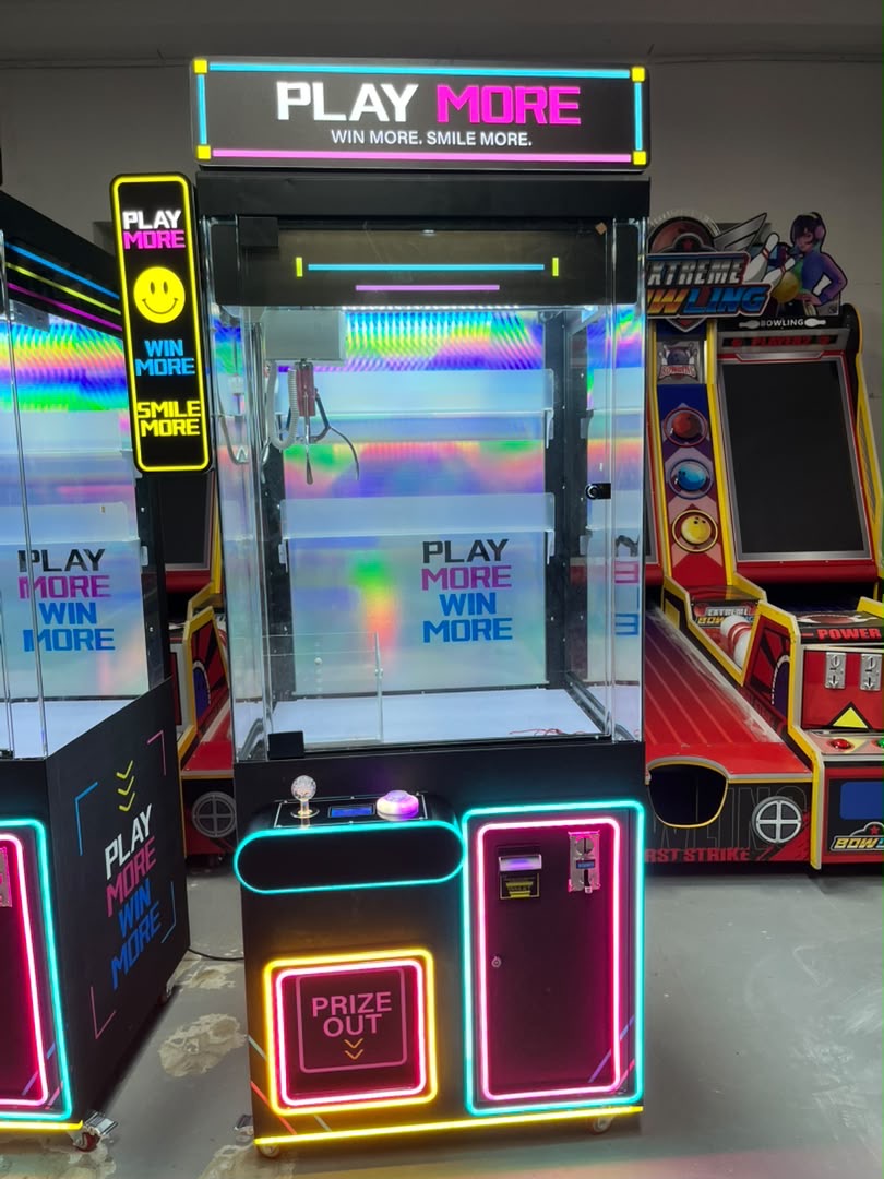 Play More™ 31" Claw Machine with Side Panel Sign and LED Cabinet Lights
