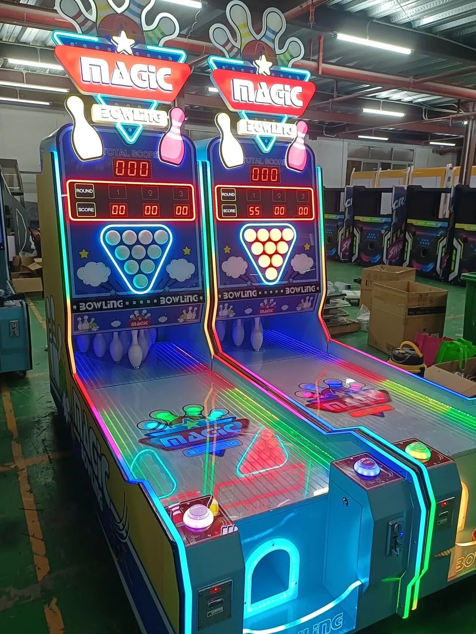 Magic Bowling Strike Zone™ Roll & Score Arcade with Real Pins and Neon Lights