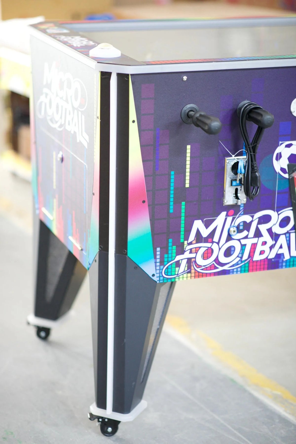 Limited Edition World Cup Foosball™ Pro Arena Table with Soccer Ball Elevator Center, Digital Score Boards, and LED Neon Cabinet Lights