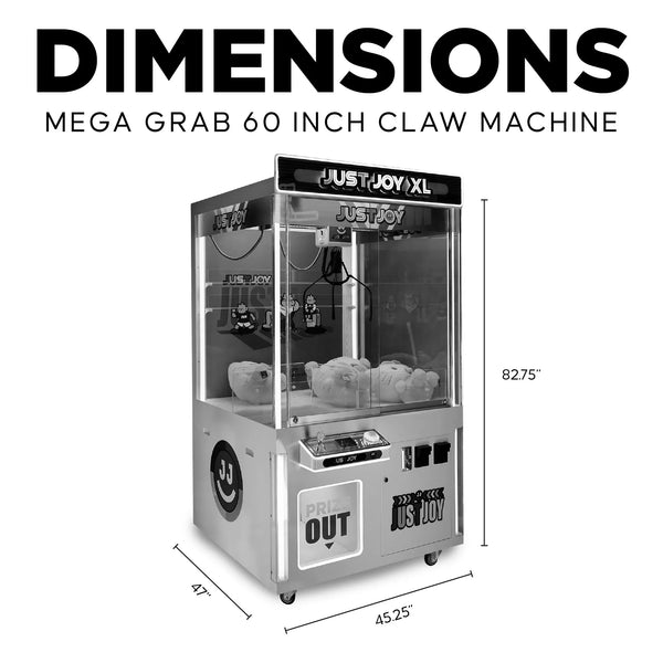 MegaGrab XL 60 Claw Machine with Neon Cabinet Lights