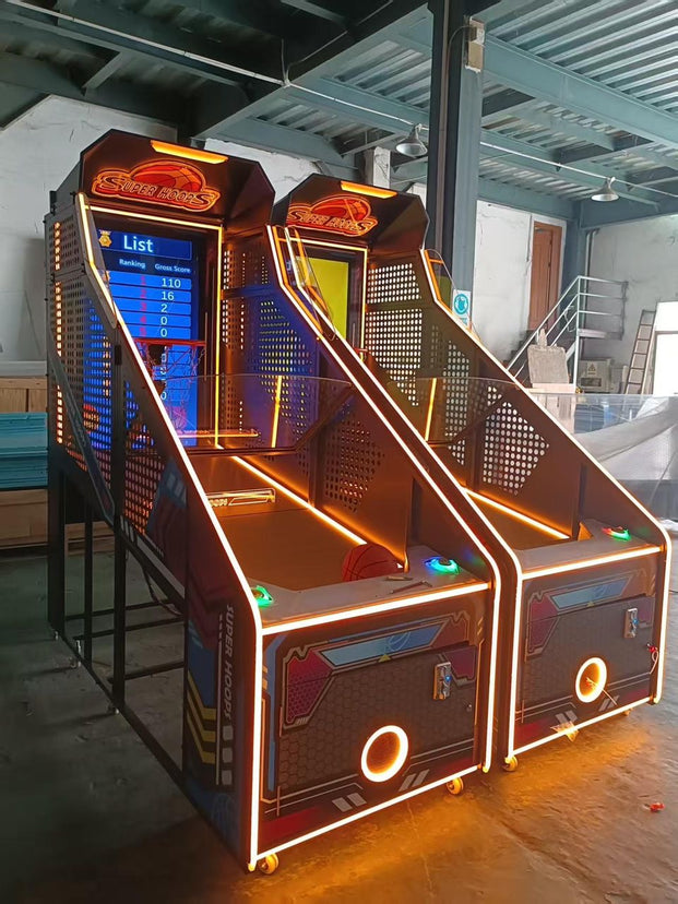 Super Hoops™ Basketball Arcade with Digital Back Board and Neon Lights, Basketball Shoot Out, Creative Arcades