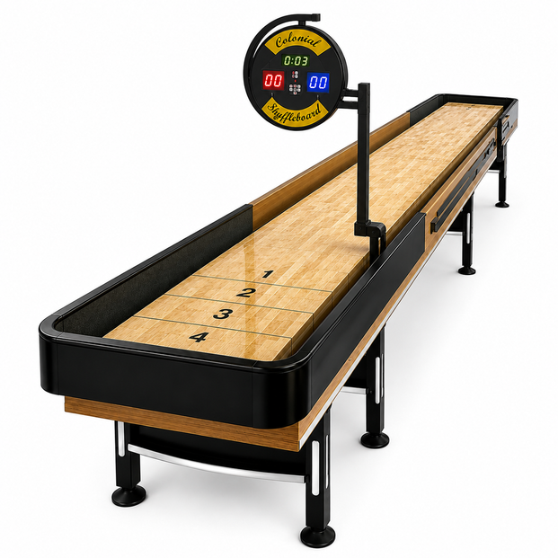 Colonial 12 ft. Real Wood Shuffleboard, Amusement Arcade, Creative Arcades