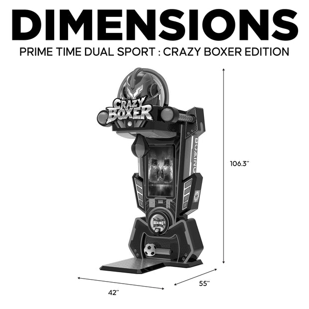 Prime Time Dual Sport: Crazy Boxer / Kicker Edition with LED Lights, Boxing, Creative Arcades