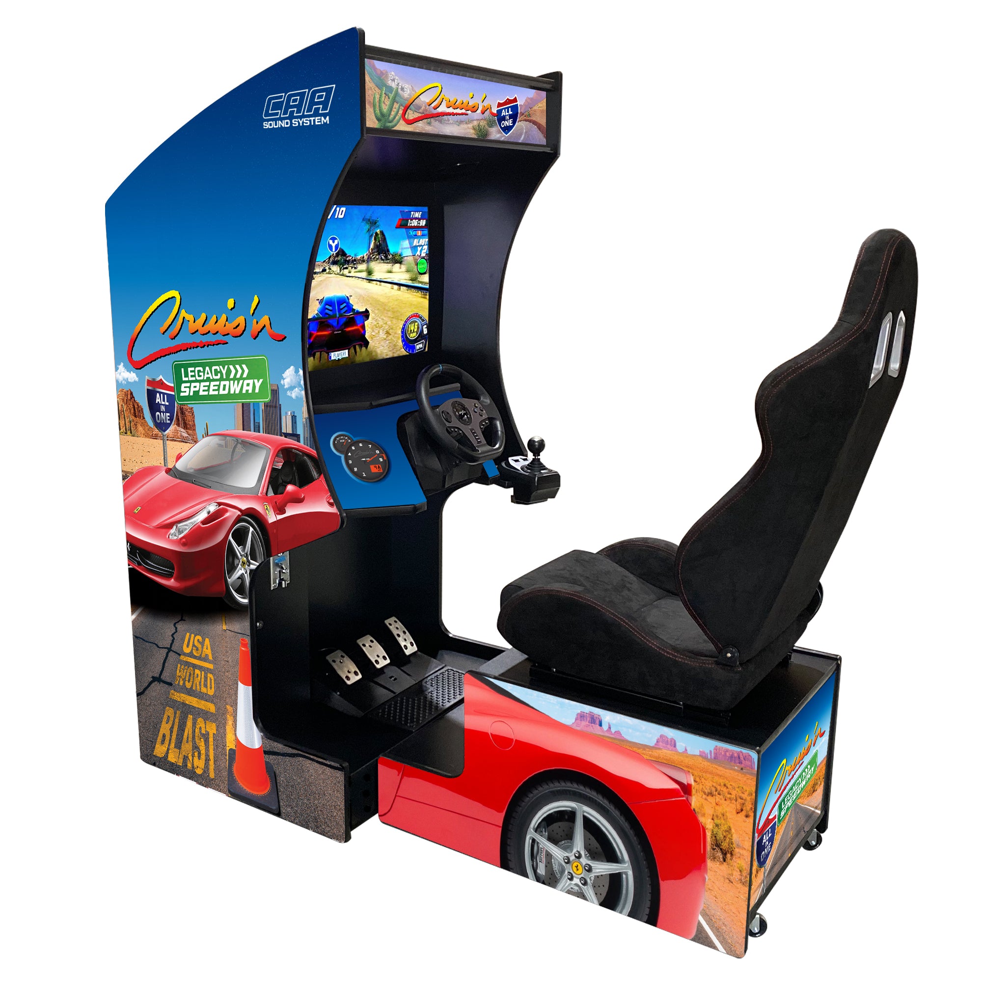 Retro Arcade Racing Machine Classic Racing Arcade Machine | 205 Classic Racing Games | Cruis'n Leg