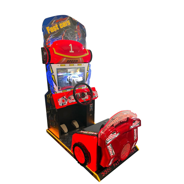 Fast Cars Rocket Racer™ Mini Kid Friendly Sit Down Racing Arcade Machine, Racing Simulators, Creative Arcades