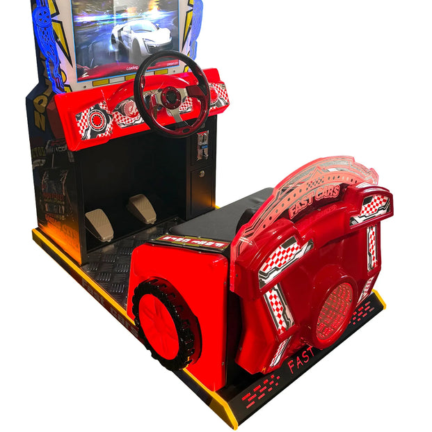 Fast Cars Rocket Racer™ Mini Kid Friendly Sit Down Racing Arcade Machine, Racing Simulators, Creative Arcades