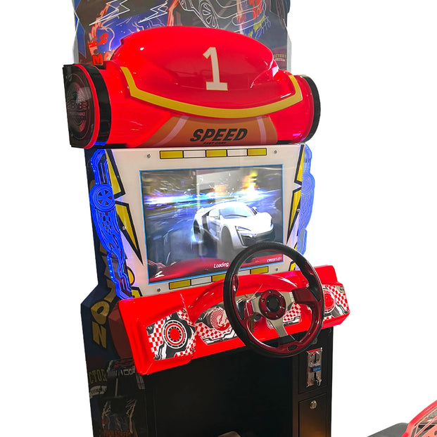 Fast Cars Rocket Racer™ Mini Kid Friendly Sit Down Racing Arcade Machine, Racing Simulators, Creative Arcades