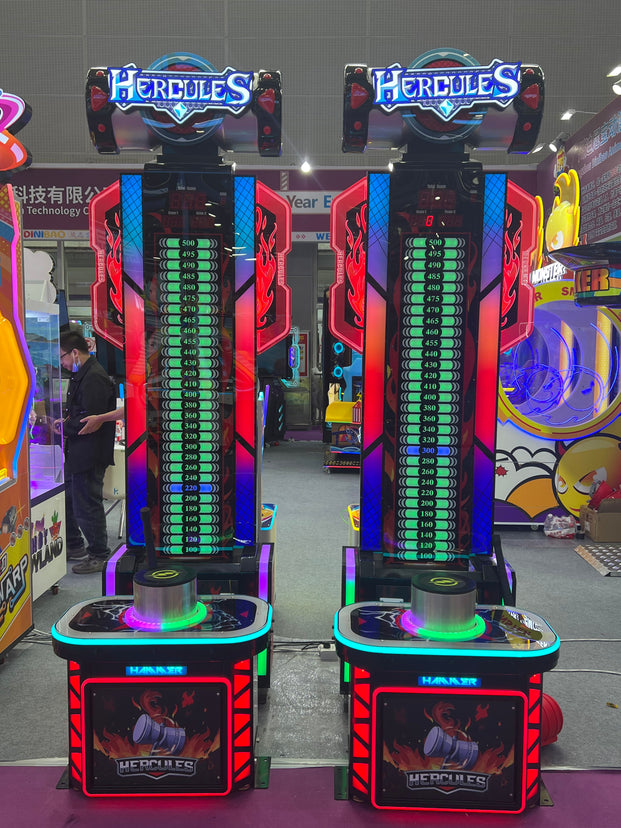 Hercules Power Strike™ High-Striker Hammer Arcade Machine with Neon Lights, Amusement Arcade, Creative Arcades