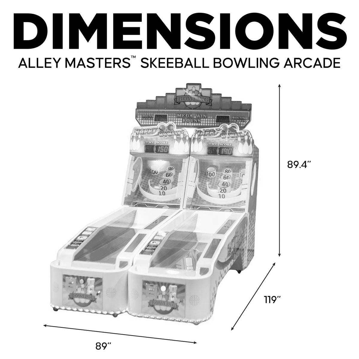 Alley Masters™ Skeeball Bowling with Neon Lights, Amusement Arcade, Creative Arcades