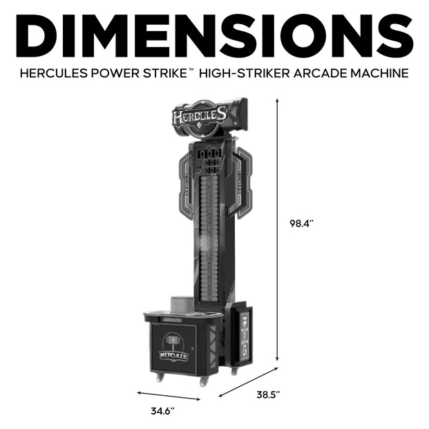 Hercules Power Strike™ High-Striker Hammer Arcade Machine with Neon Lights, Amusement Arcade, Creative Arcades