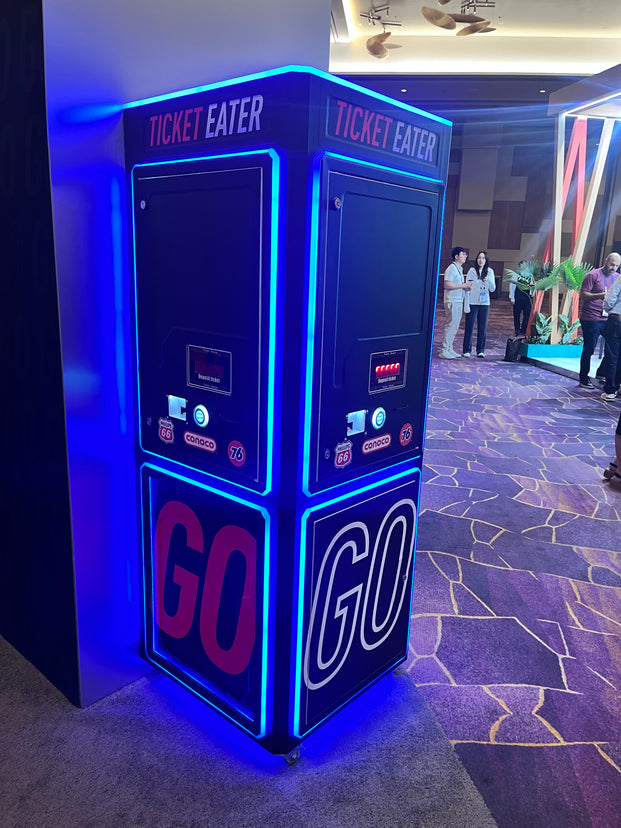 Easy Count™ Ticket Eater with Neon Cabinet Lights, Digital Display, & Paper Receipt, Creative Arcades