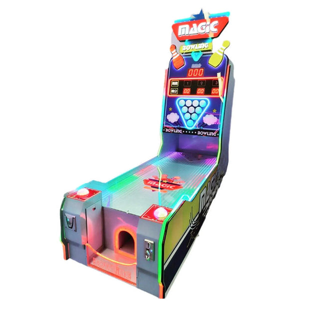 Magic Bowling Strike Zone™ Arcade with Real Pins and Neon Lights, Skeeball, Creative Arcades