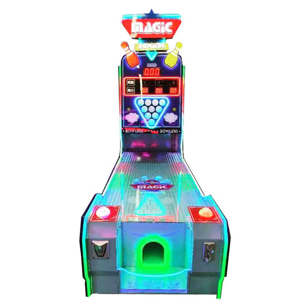 Magic Bowling Strike Zone™ Arcade with Real Pins and Neon Lights, Skeeball, Creative Arcades