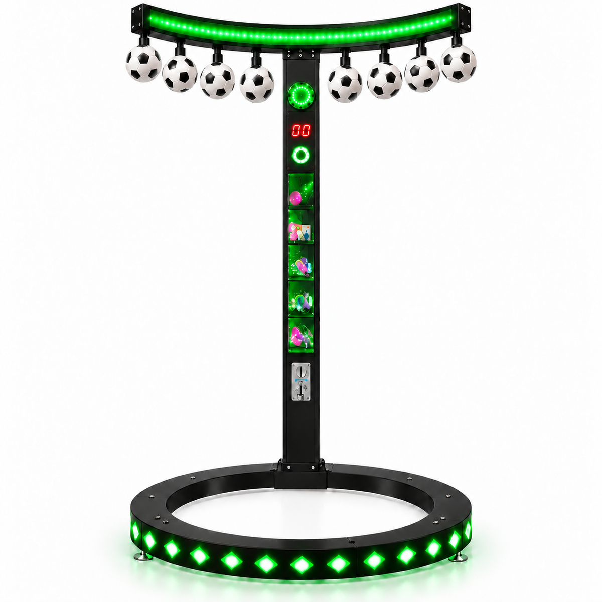Reaction Ring™ Stick Catching Game with Neon LED Lights and Prize Windows