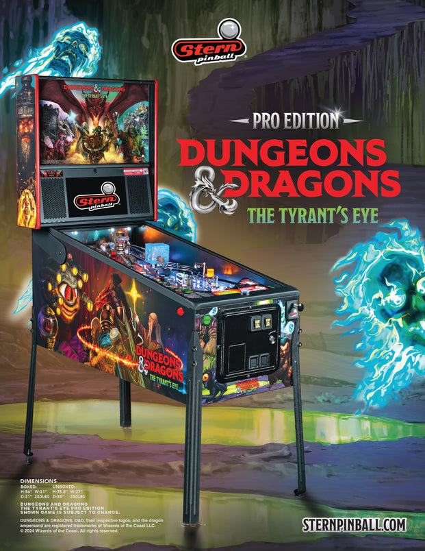 Pro Dungeons & Dragons: The Tyrant's Eye Pinball Machine by Stern Pinball, Stern Pinball, Creative Arcades