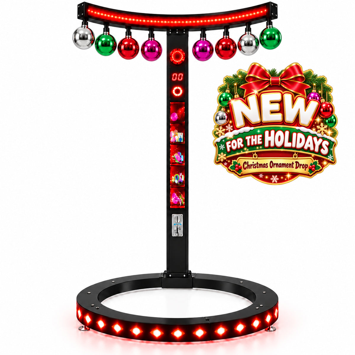 Reaction Ring™ Stick Catching Game with Neon LED Lights and Prize Windows